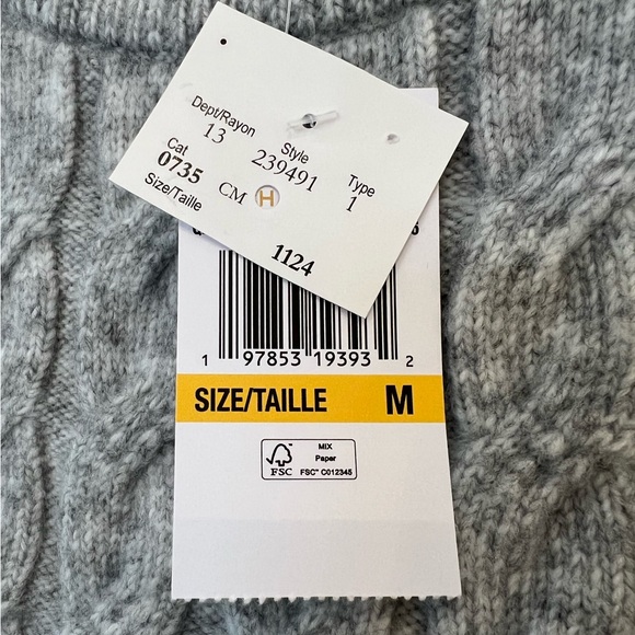 MICHAEL Michael Kors Grey Cable Knit Crew Neck Sweater With Shoulder Buttons - Picture 6 of 7